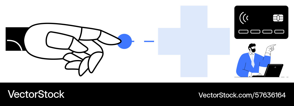 Digital integration concept with technology vector image