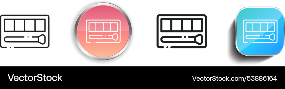 Eye shadow icon thin linear regular and button vector image