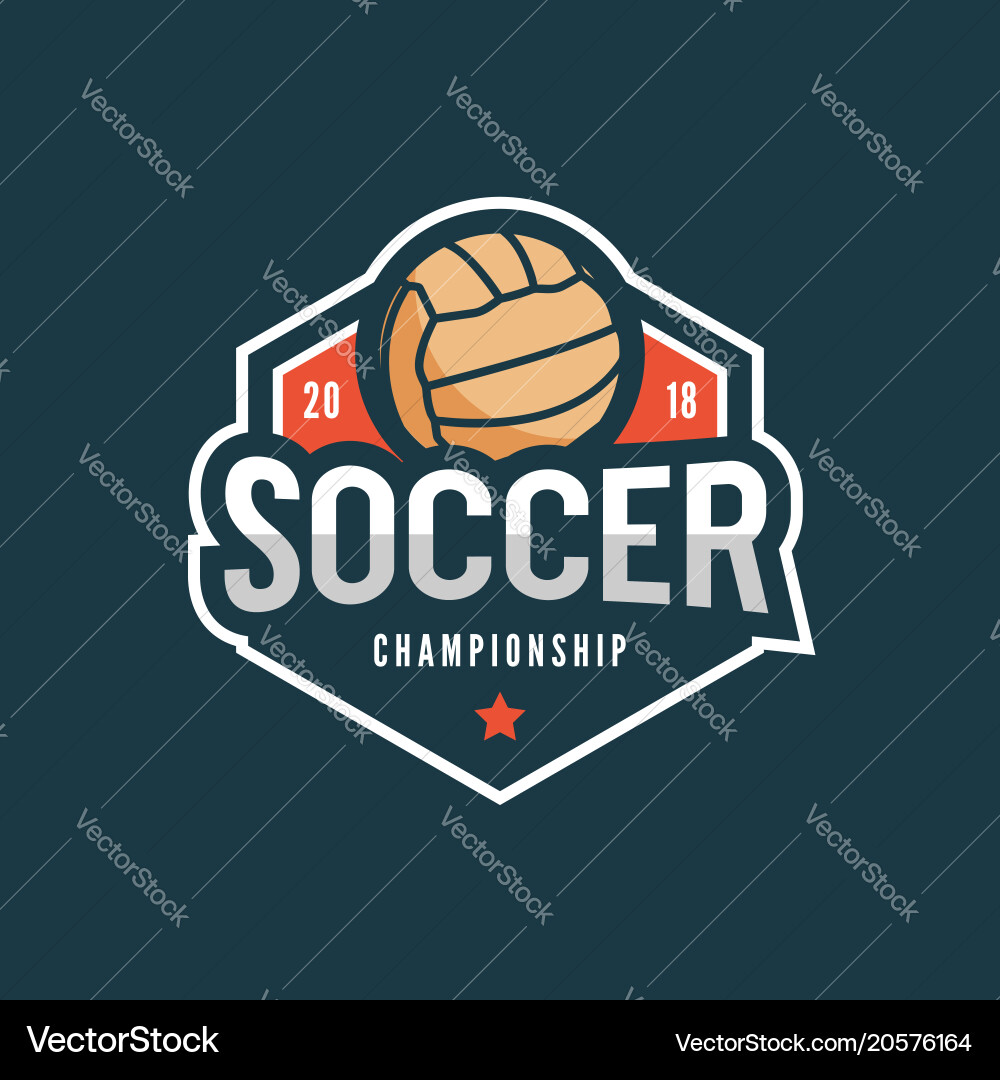 Football soccer logo sport emblem vector image