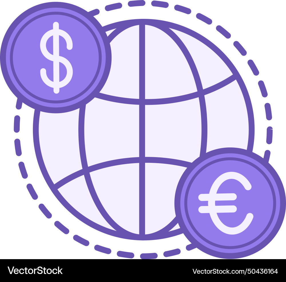 Globalization color icon of distributing vector image