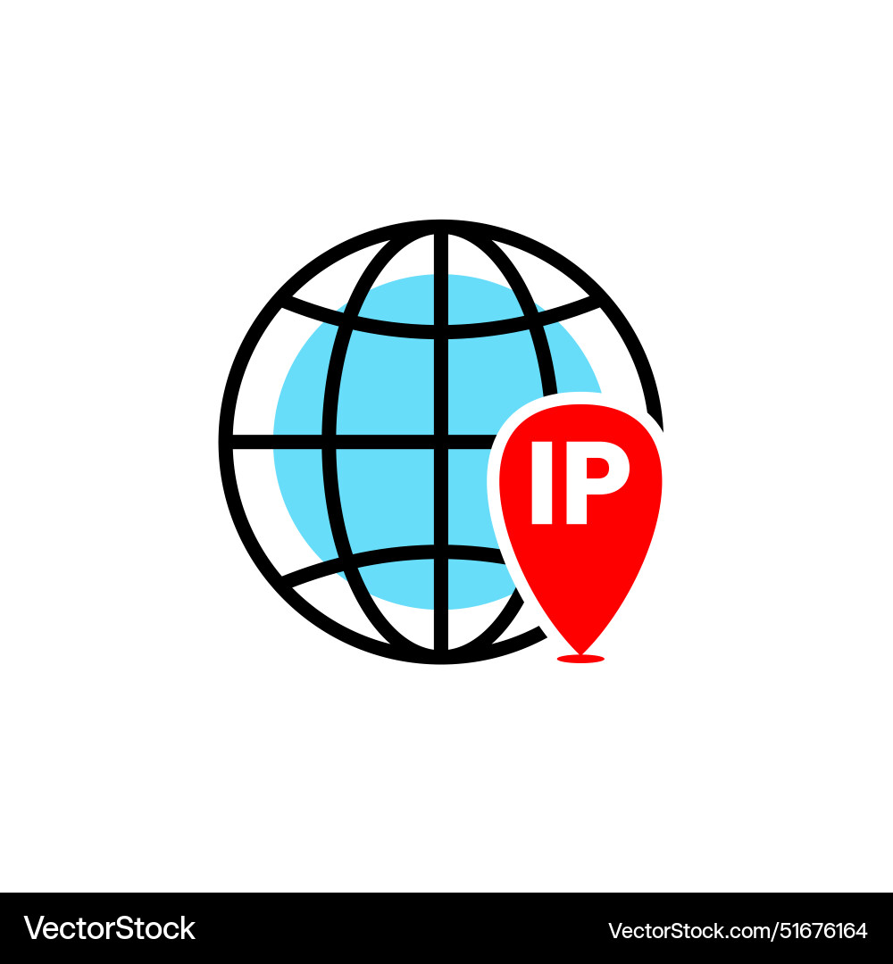 Ip address geolocation location icon graphic vector image