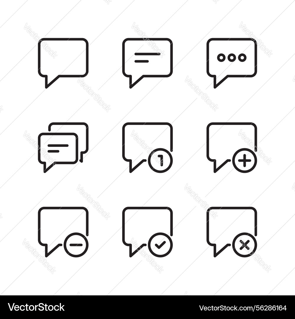 Message icon set chat conversation Message icon set chat conversation vector image