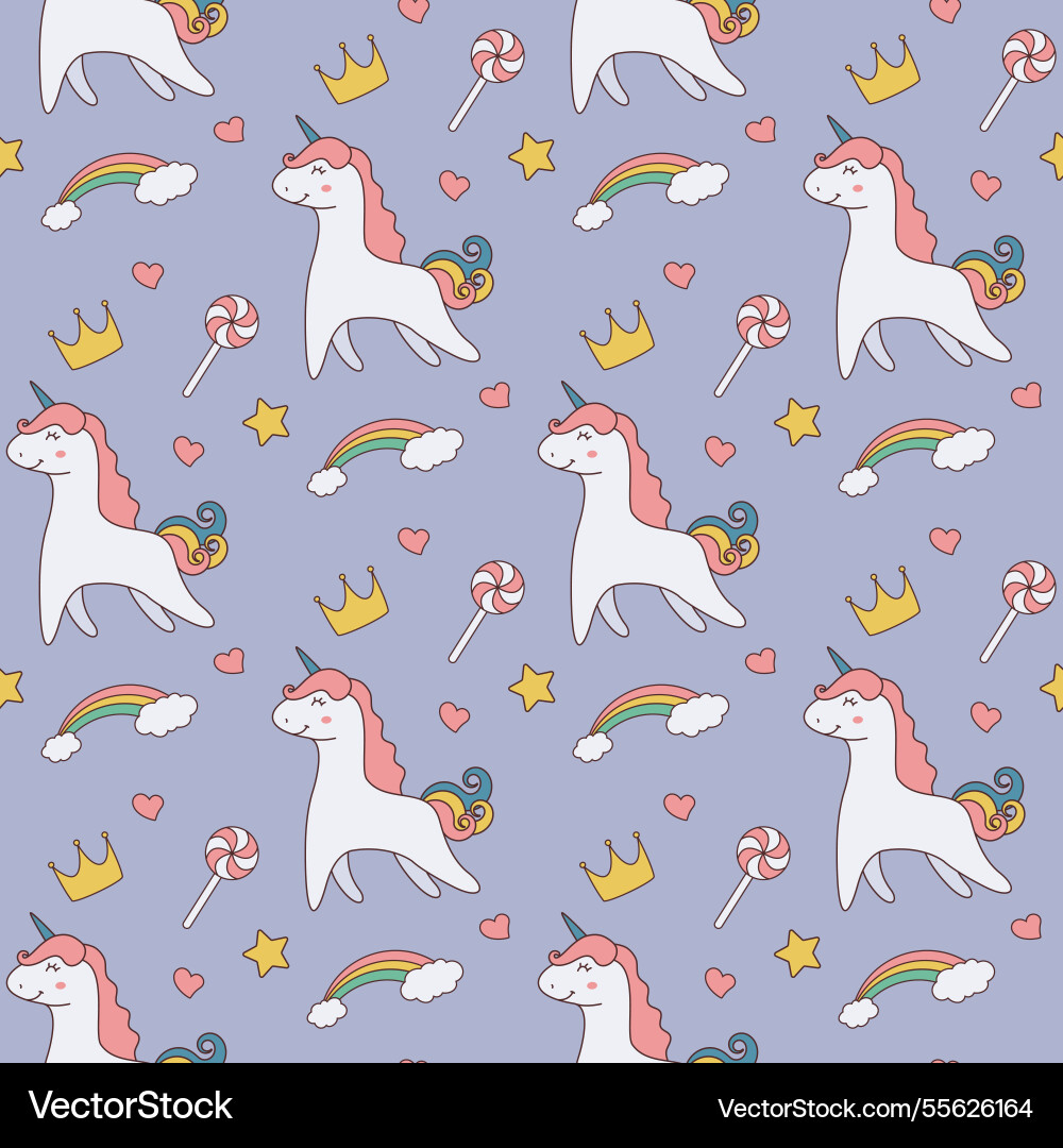 Pattern design with unicorn Vector Image