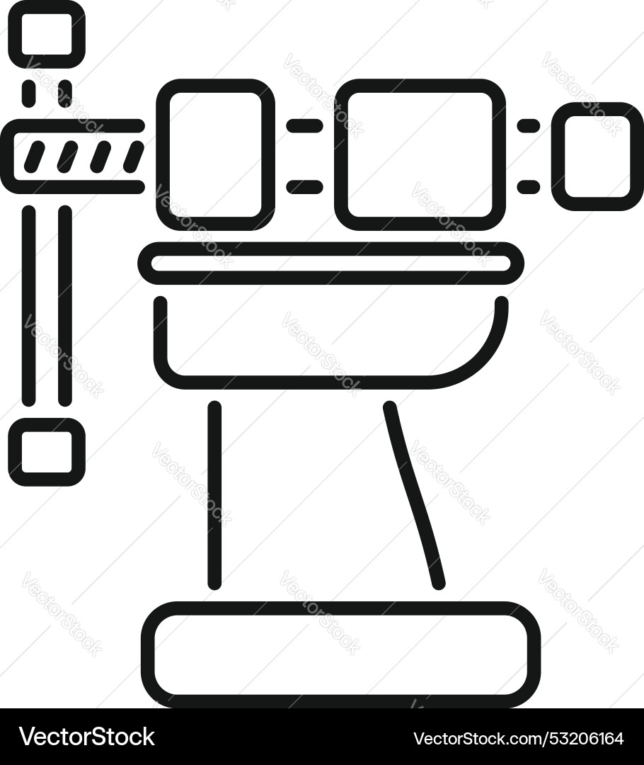 Smart factory machine processing data icon Smart factory machine processing data icon Vector Image