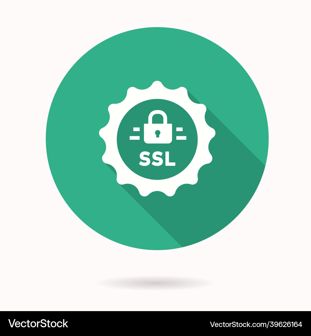 Ssl icon with long shadow for graphic and web vector image