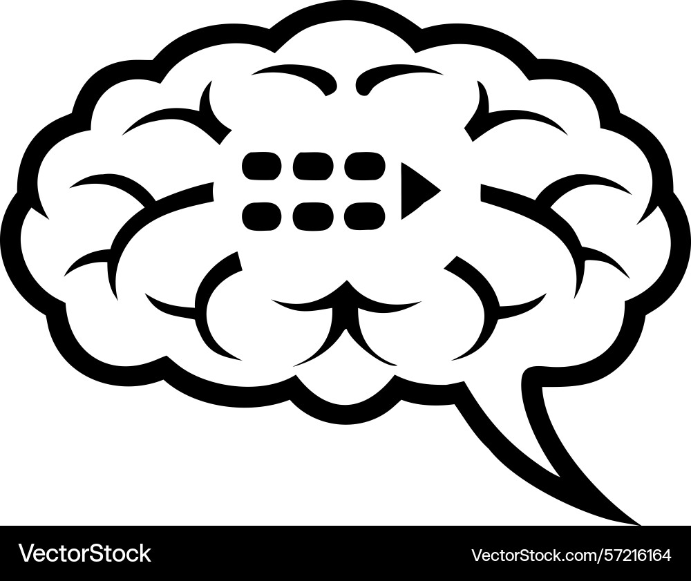 Symbolic representation of mental processing Symbolic representation of mental processing vector image