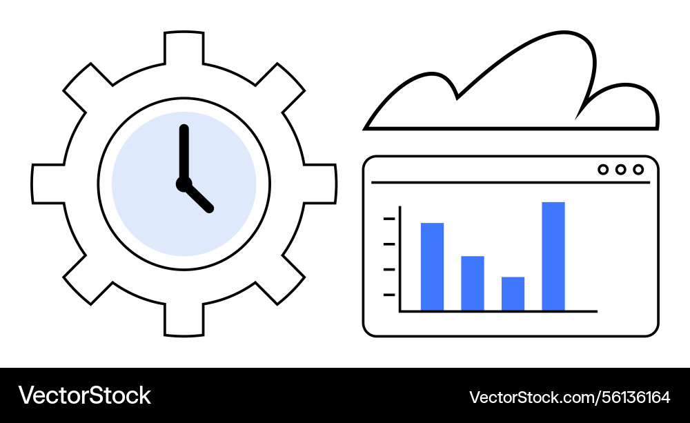 Time management and cloud-based data analysis Time management and cloud-based data analysis vector image