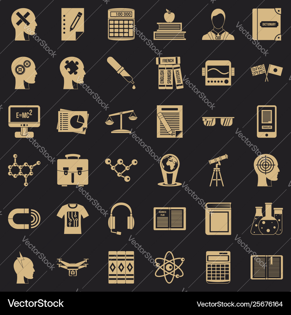 University icons set simple style University icons set simple style Vector Image