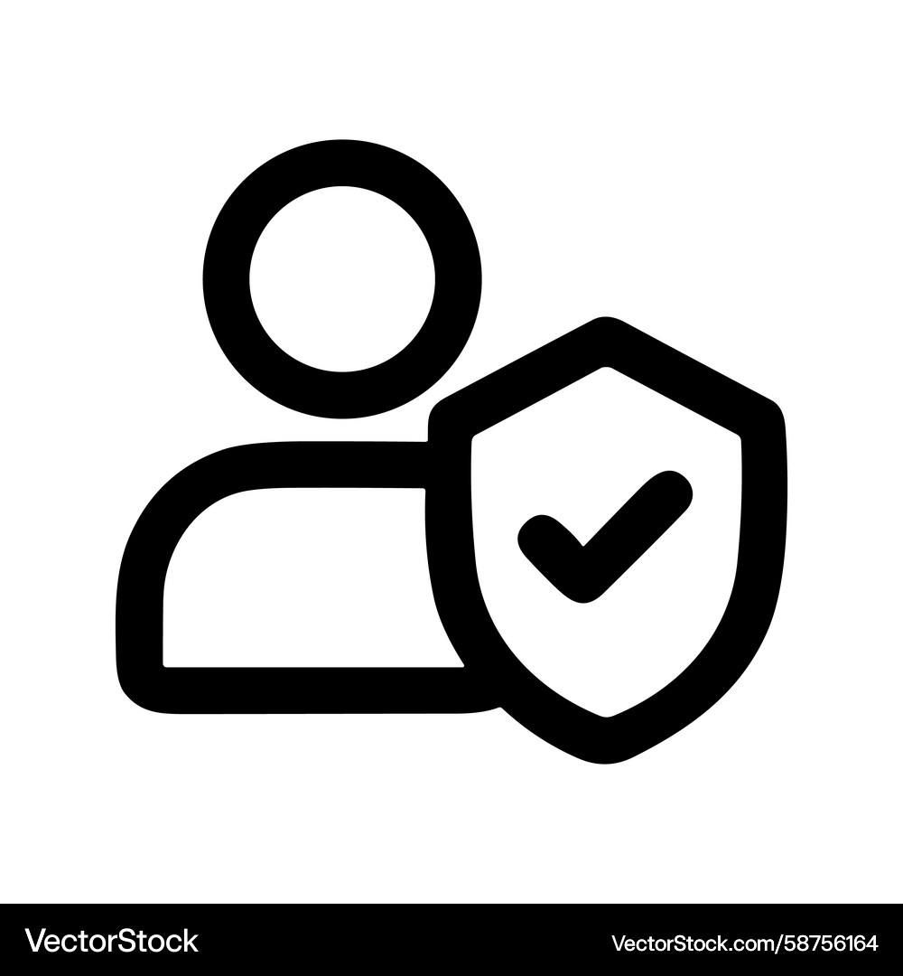 User Shield with Checkmark Icon Vector Image
