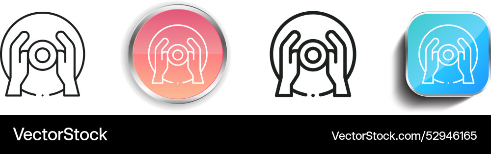 Clay icon thin linear regular and button style Vector Image