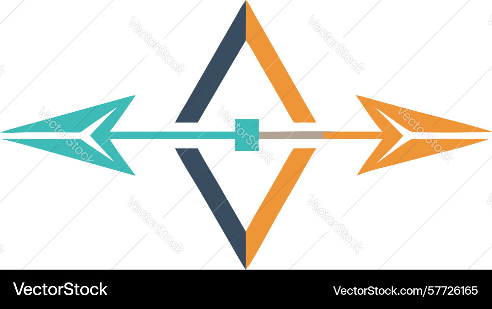 Dynamic abstract geometric compass arrow design vector image