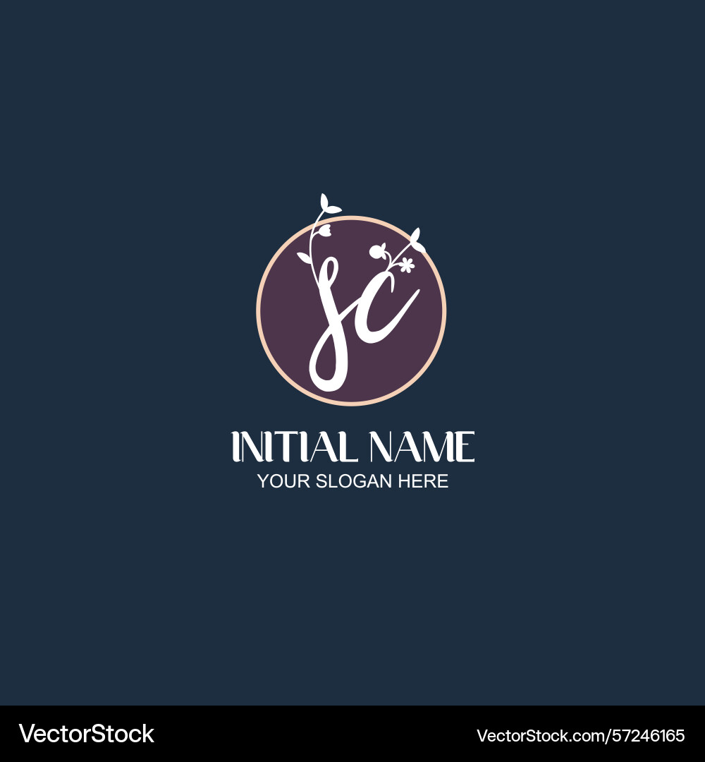 Elegant sc initial logo design with botanical Elegant sc initial logo design with botanical Vector Image