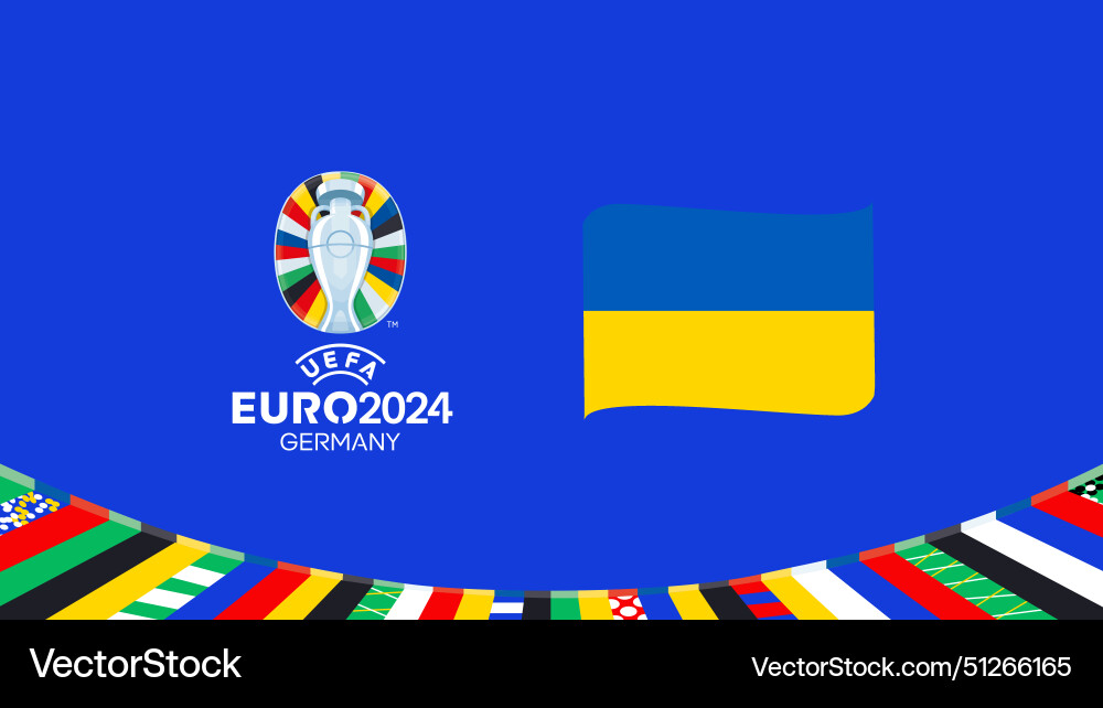 Euro 2024 Ukraine Emblem Band Teams Design Euro 2024 Ukraine Emblem Band Teams Design vektorbild