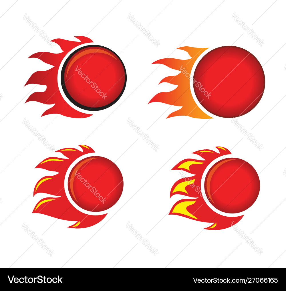 Fire flame flat isolated on white Vector Image