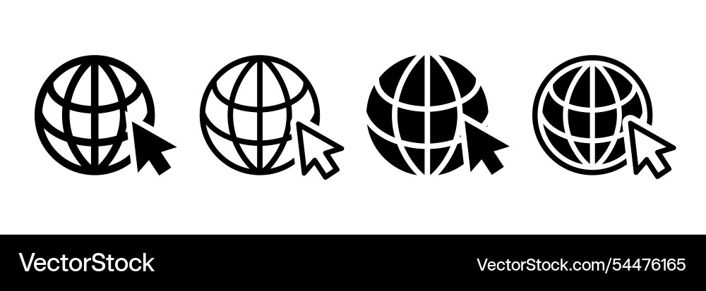 Go to web icon or globe symbol Go to web icon or globe symbol vector image