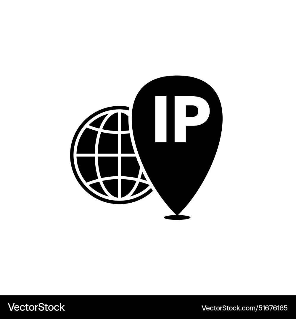 Ip address geolocation location icon graphic vector image