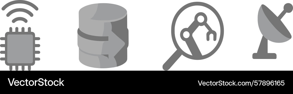 Modern technology symbols representing data Vector Image