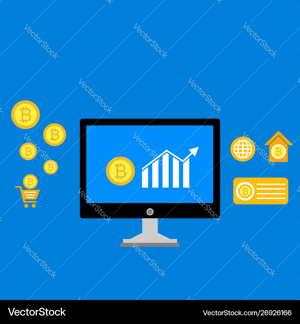 Blockchain scheme mining crypto currency server Blockchain scheme mining crypto currency server vector image
