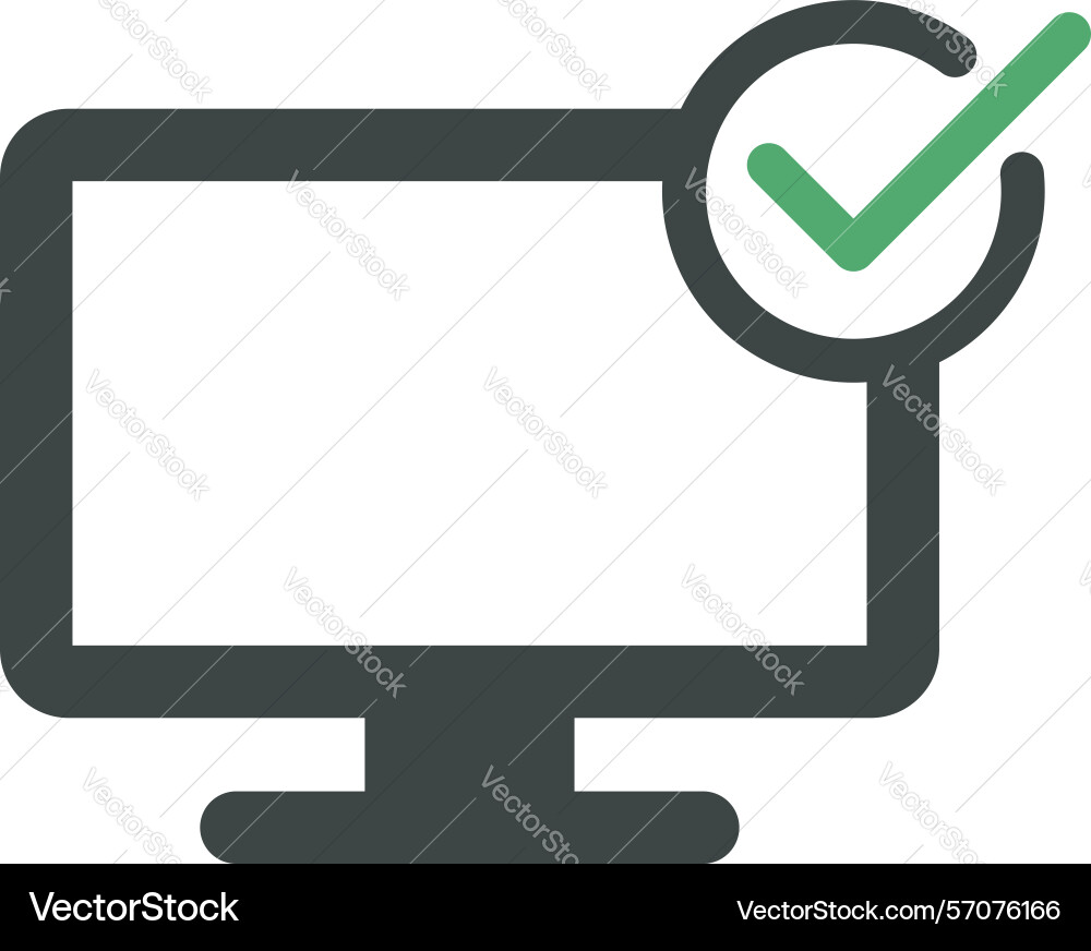 Check mark desktop screen monitor computer icon Check mark desktop screen monitor computer icon Vector Image