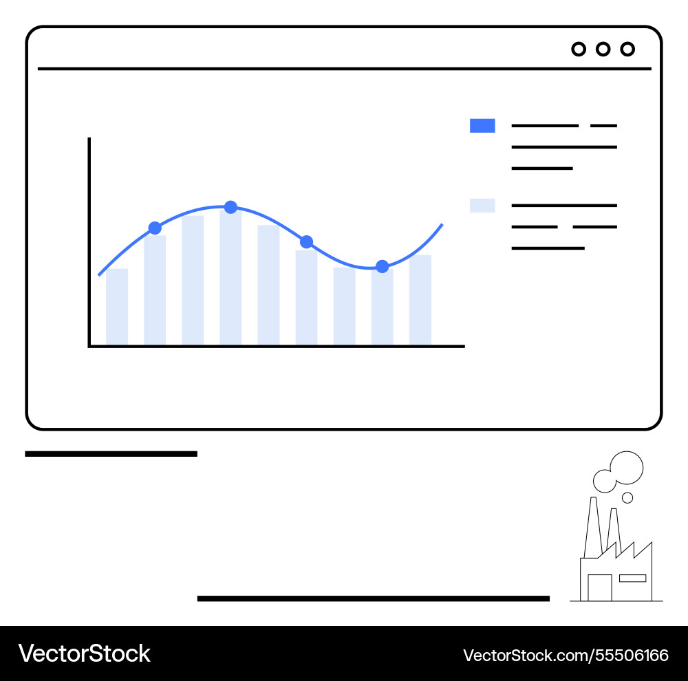 Data analytics dashboard with graph and statistics Data analytics dashboard with graph and statistics vector image