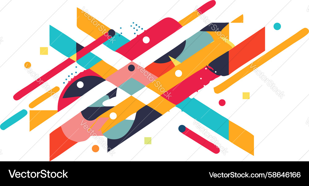 Dynamic abstract colorful fragmented geometric Vector Image