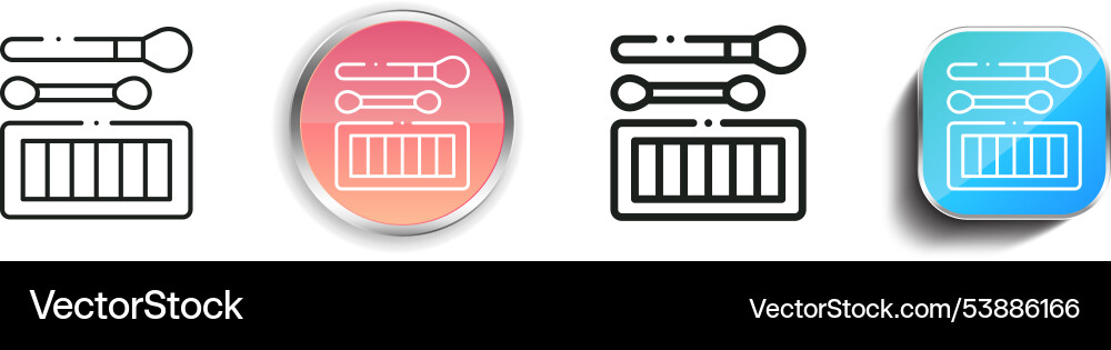 Eye shadow icon thin linear regular and button Vector Image
