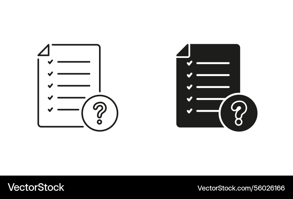 Faq page pictogram checklist on file symbol Faq page pictogram checklist on file symbol vector image