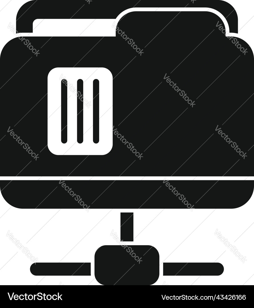 Folder system icon simple crm data vector image