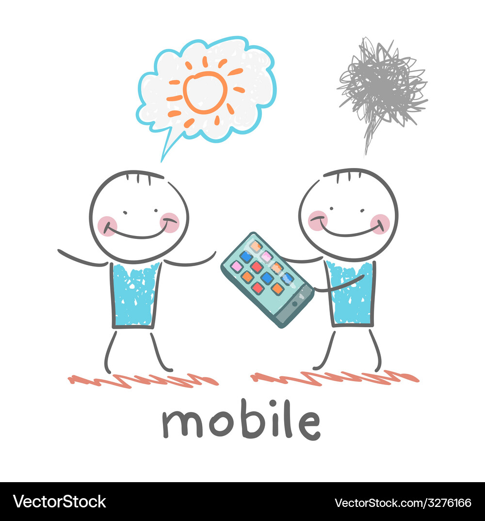 Man is happy without a mobile Vector Image