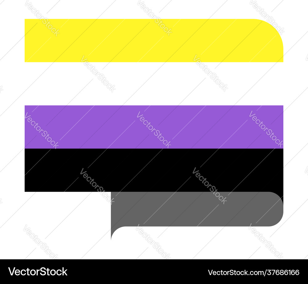 Non-binary gender pride flag Non-binary gender pride flag vector image