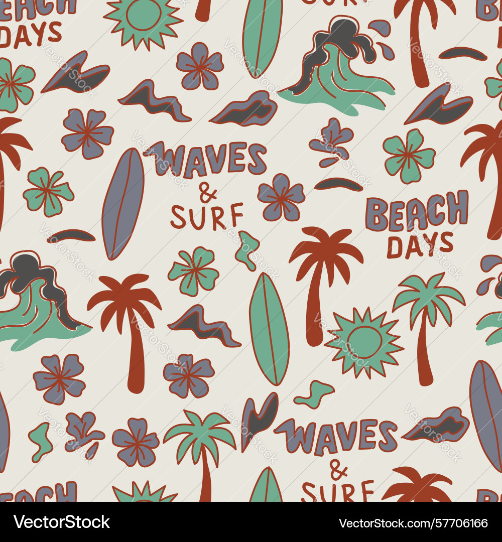 Seamless pattern with summer elements creative vector image