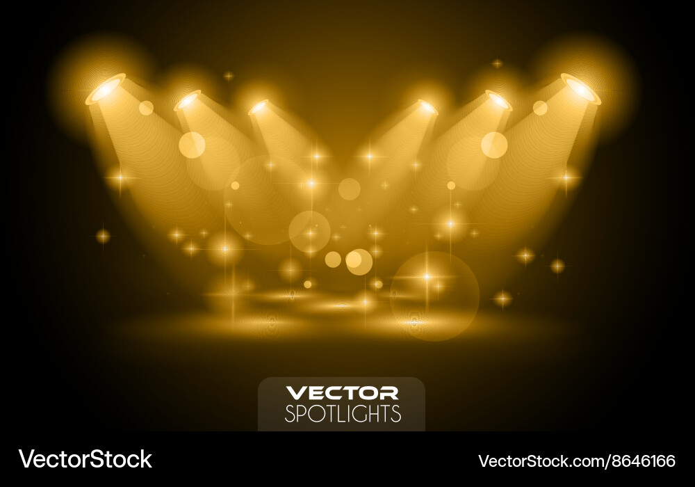 Spotlights scene with different source of lights vector image