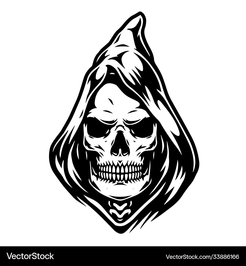 Vintage Grim Reaper Head vector image