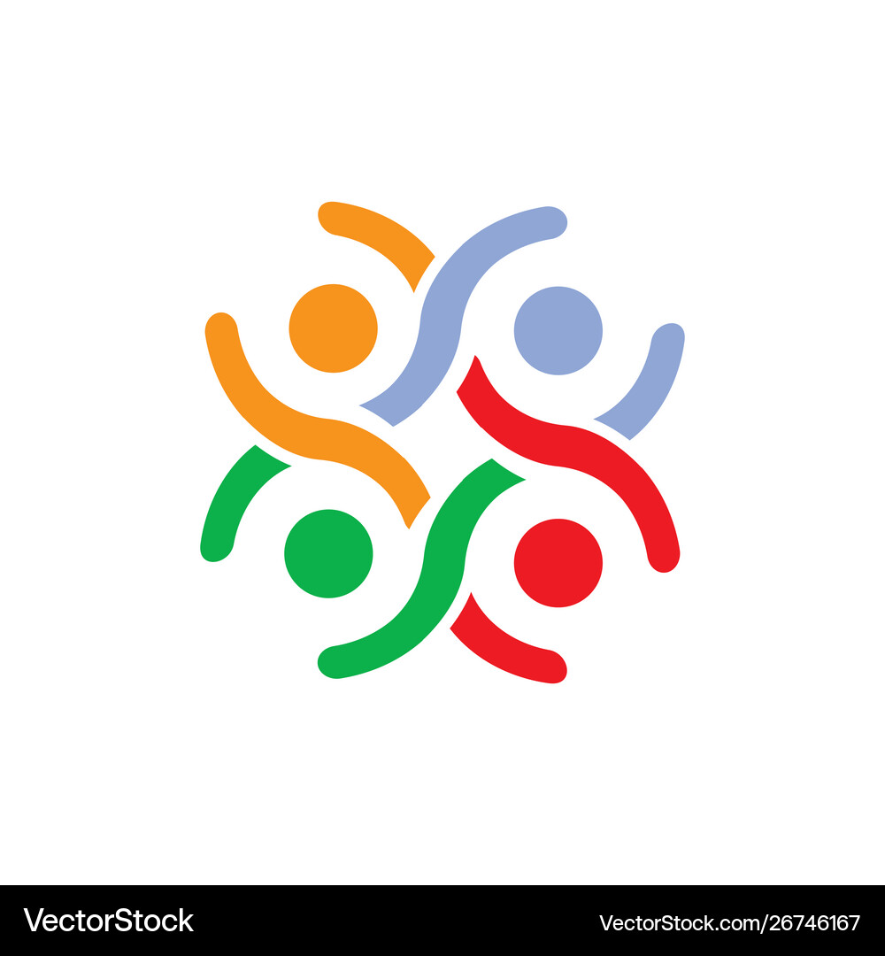 Abstract connected unity people community logo – Royalty-Free Vector ...
