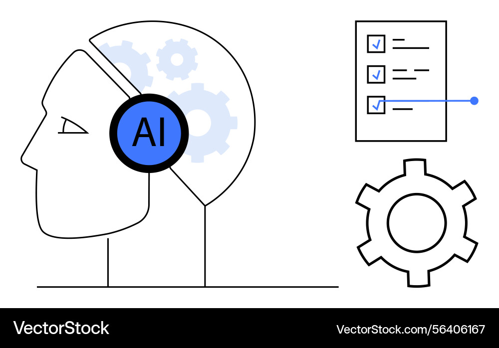 Ai-powered cognitive processes with checklist Ai-powered cognitive processes with checklist vector image