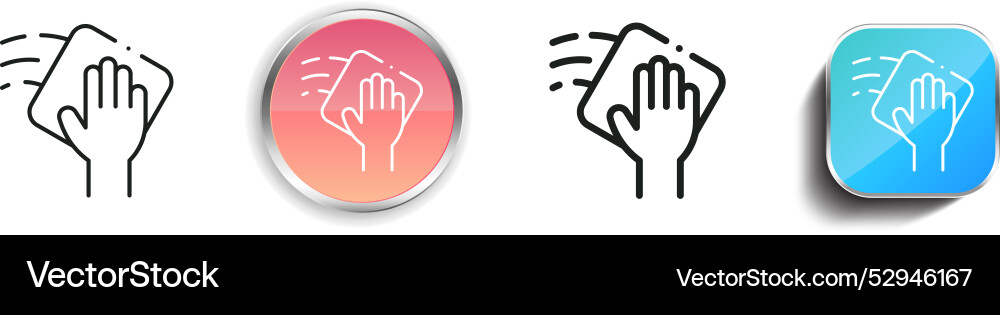 Clean icon thin linear regular and button style Clean icon thin linear regular and button style Vector Image