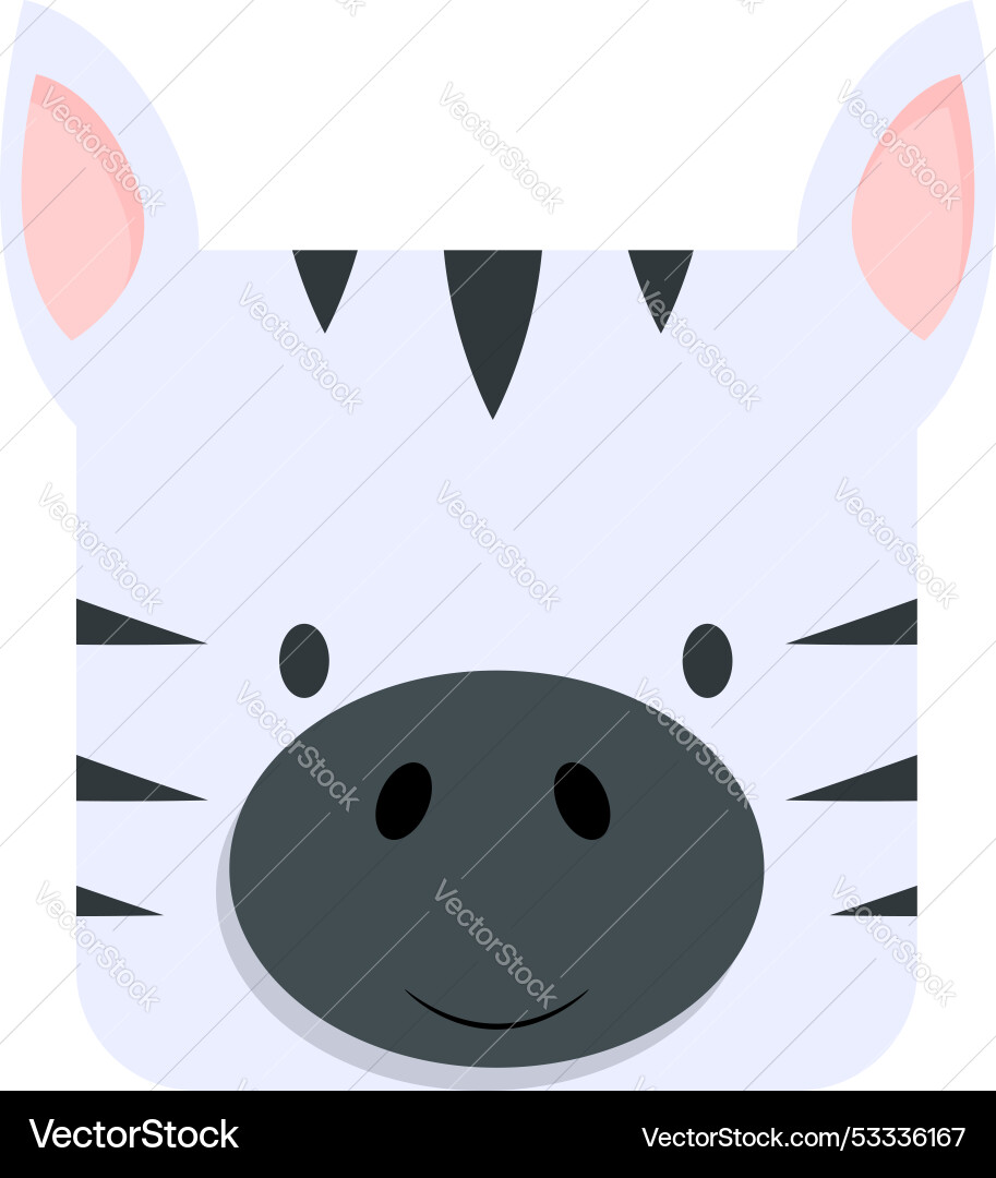 Cute square zebra smiling and looking forward Cute square zebra smiling and looking forward vector image