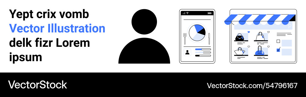 E-commerce user profile and analytics dashboard E-commerce user profile and analytics dashboard vector image