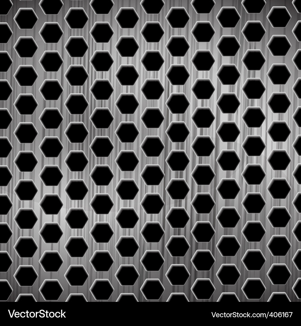 Honeycomb Metallic Grid Background Vector Image