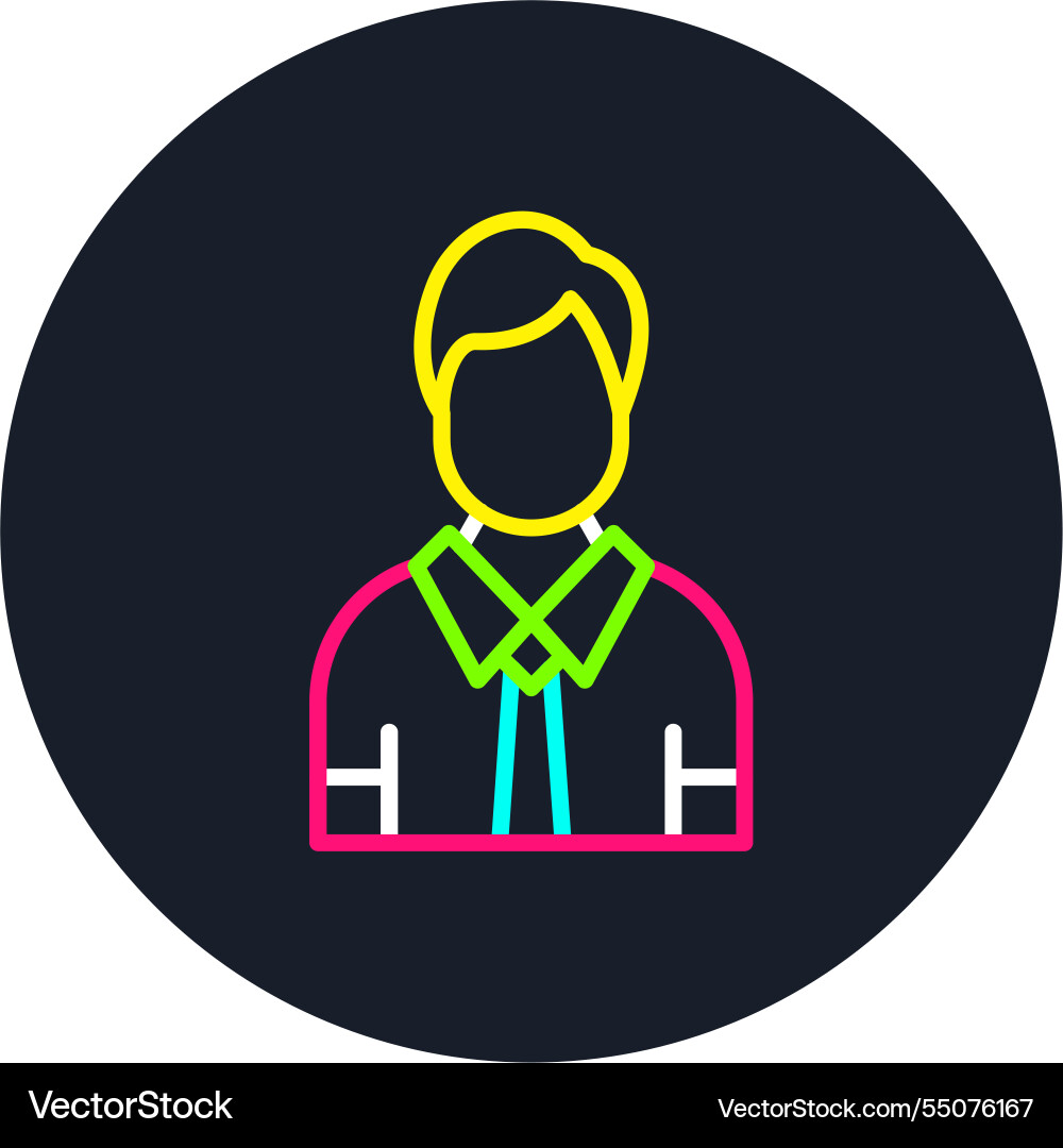 Man line multi color icon Vector Image