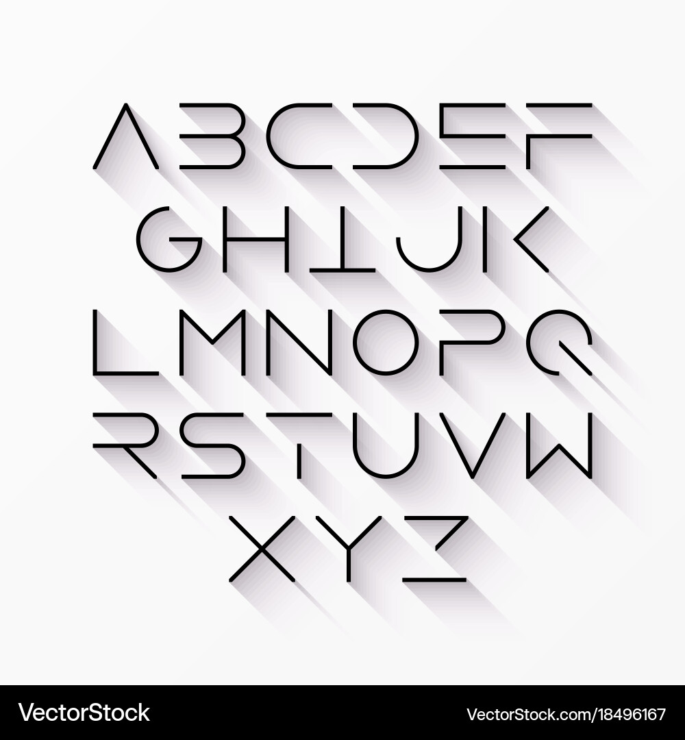 Minimalist Linear Font - Uppercase vector image