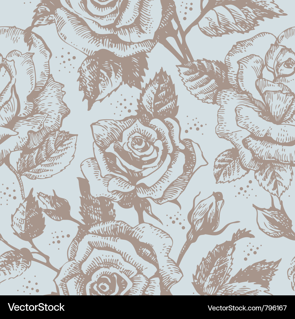 Romantic Rose Seamless Pattern Royalty Free Vector Image