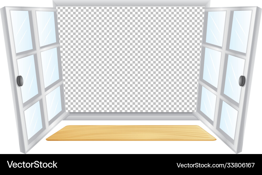 White window opened with transparent background vector image