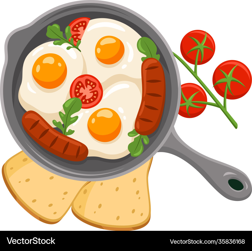 Breakfast flat Royalty Free Vector Image - VectorStock
