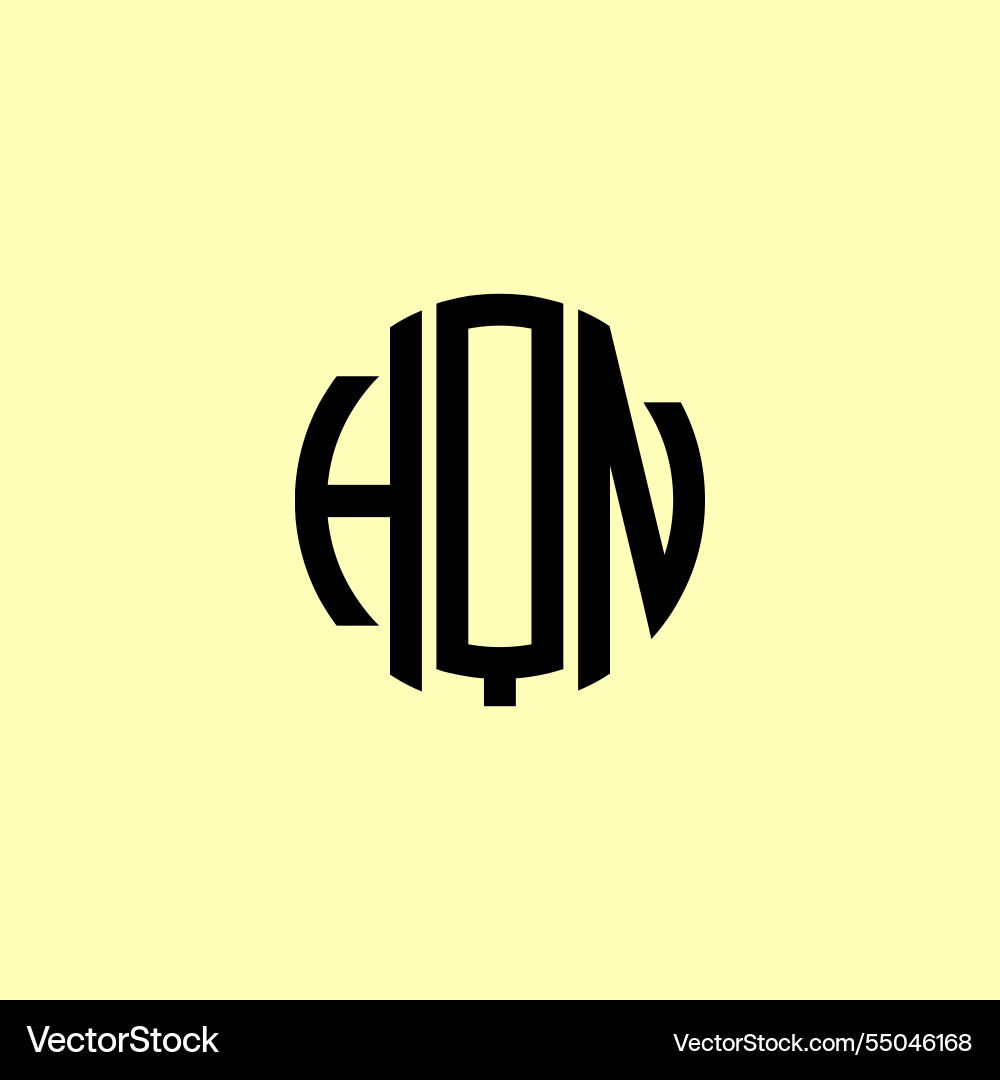 Creative rounded initial letters hqn logo Creative rounded initial letters hqn logo Vector Image