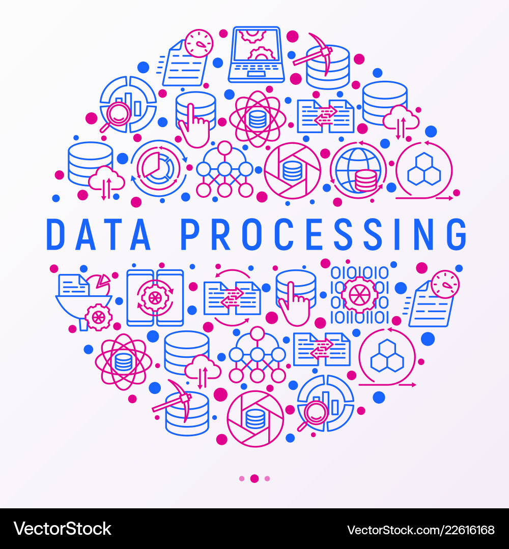 Data Processing Circle Concept vector image
