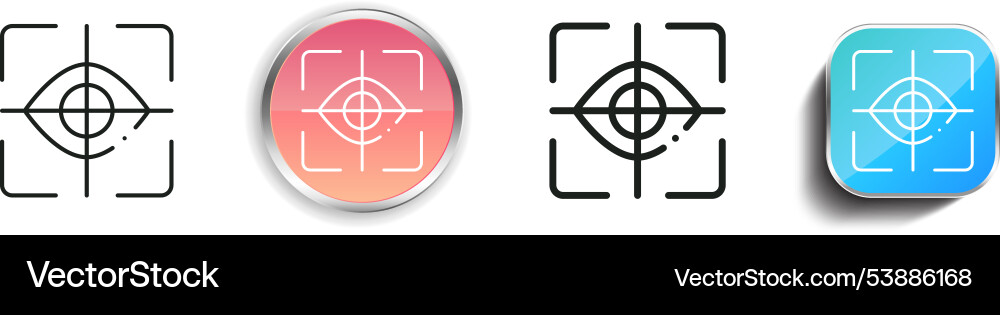 Eye tap icon thin linear regular and button style Vector Image