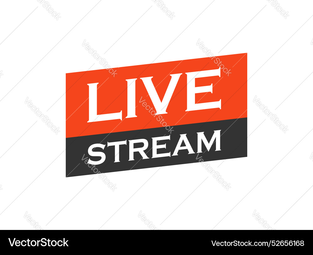 Live stream button icon in flat style webinar Live stream button icon in flat style webinar Vector Image