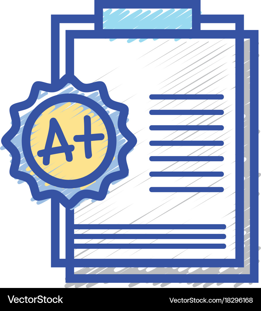 School Report with A Plus Result vector image