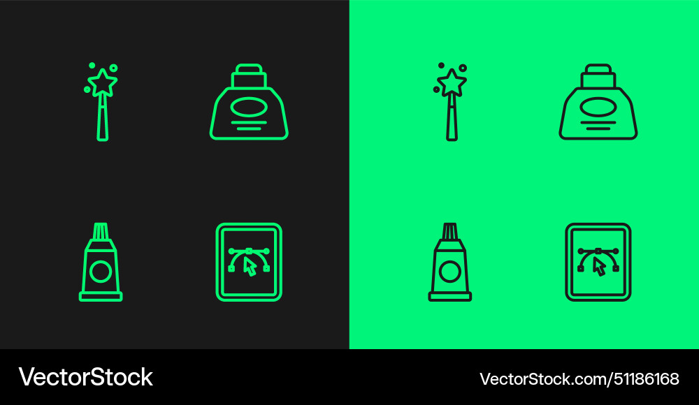 Set line computer with design program tube paint vector image